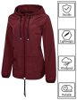 Gemyse Mujer Chaqueta Impermeable Plegable Abrigo Ligero con Capucha Transpirable a Prueba de Viento (Vino Rojo, 2XL) For Discount