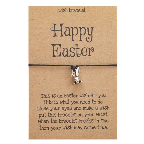 Alloy Rabbit Easter Hand Woven Adjustable Blessing Card Discount